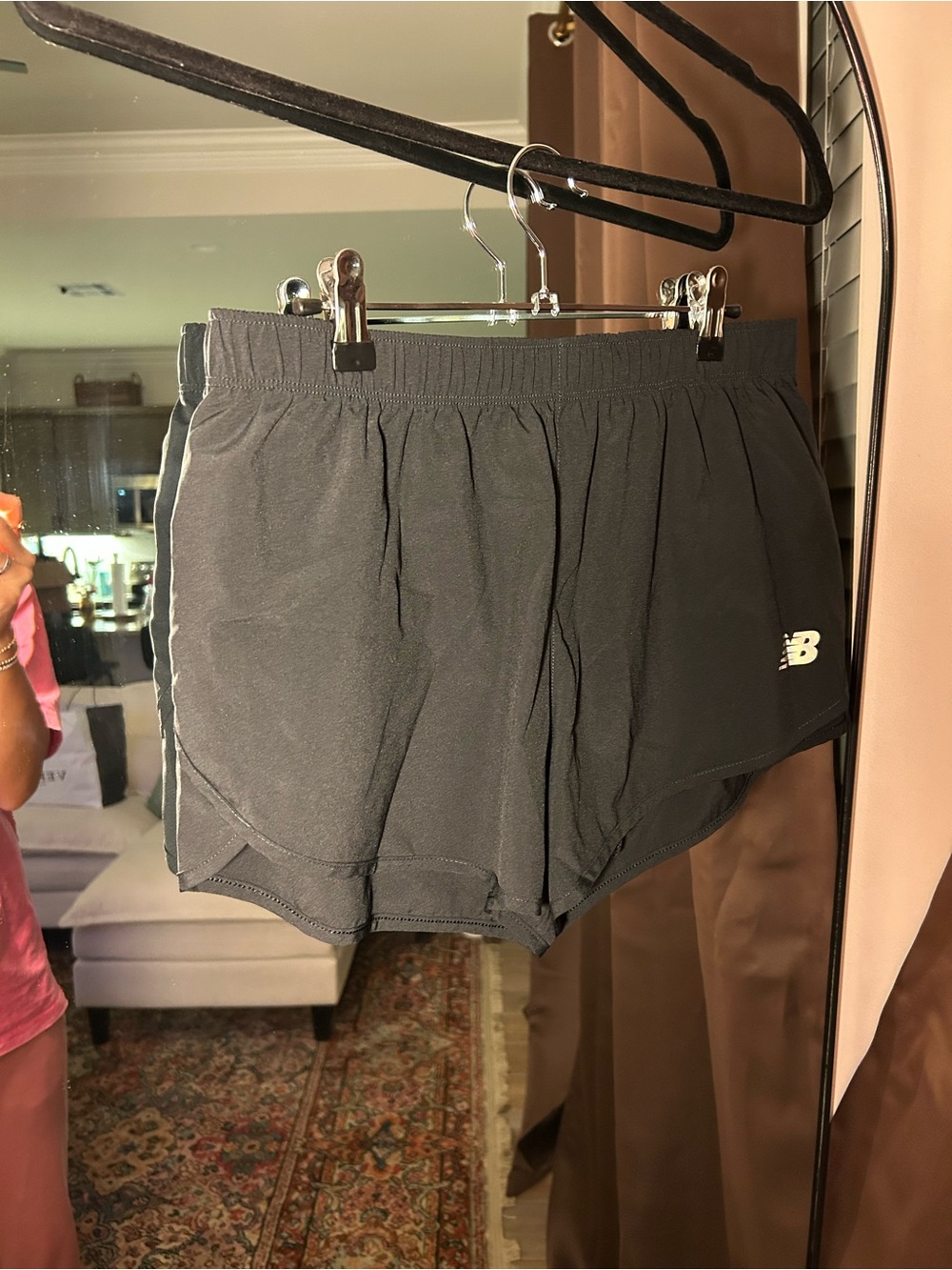 New Balance Black Athletic Running Shorts with Logo